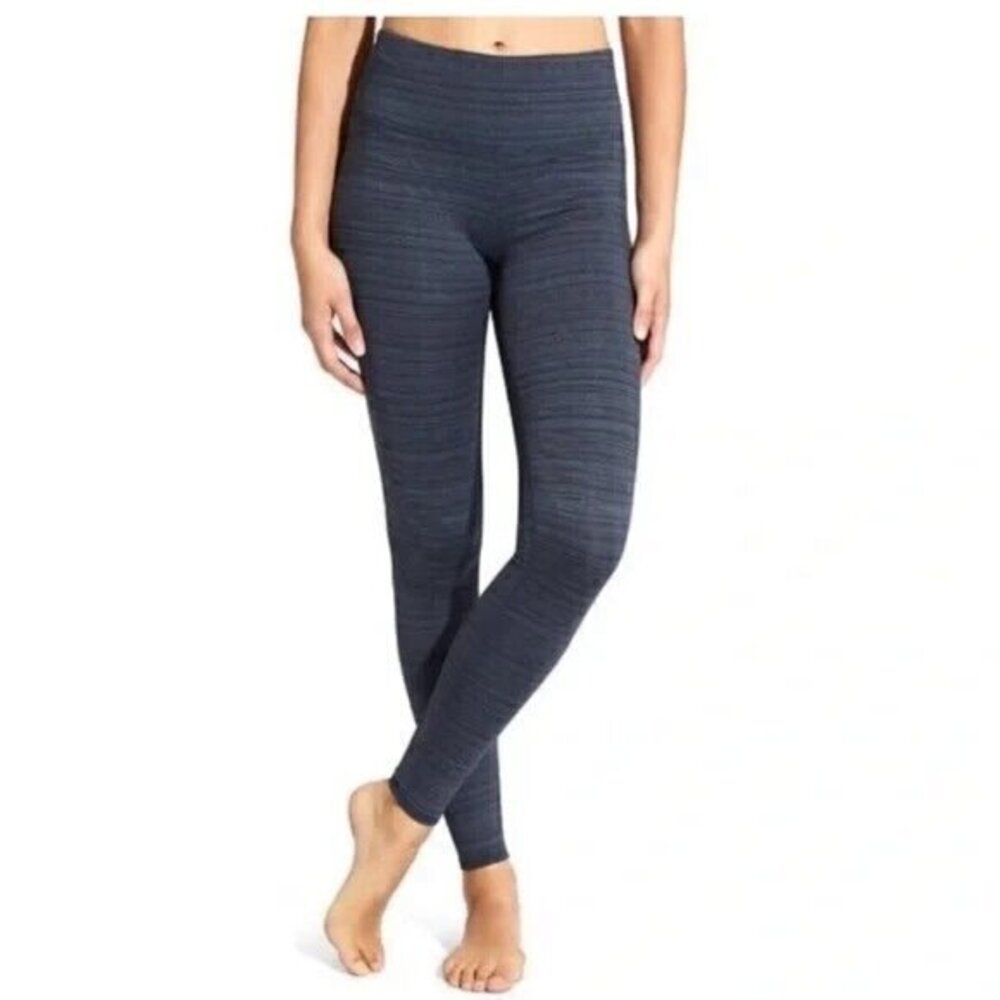 Athleta Navy Blue Jacquard Chaturanga Tight Leggings